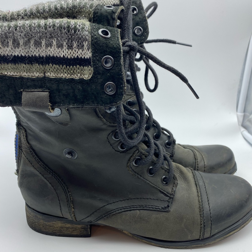 Steve Madden Cablee Leather Combat Boots - Women’s Size 7.5